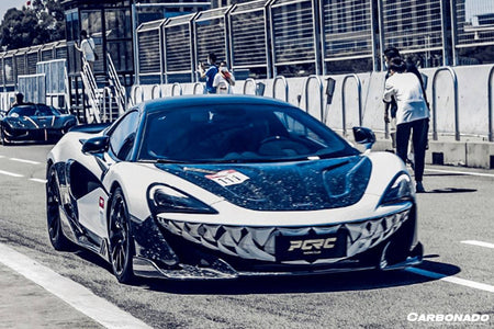 2015-2020 McLaren 540C/570S 600LT-Style Carbon Fiber Front Bumper Lip and Side Splitter - Carbonado Aero