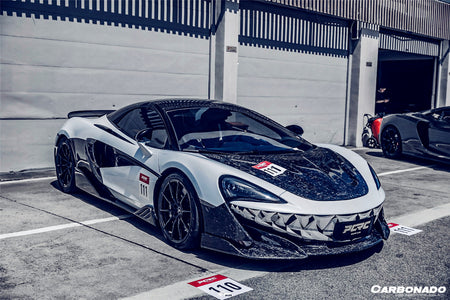 2015-2020 McLaren 540C/570S 600LT-Style Carbon Fiber Front Bumper Lip and Side Splitter - Carbonado Aero