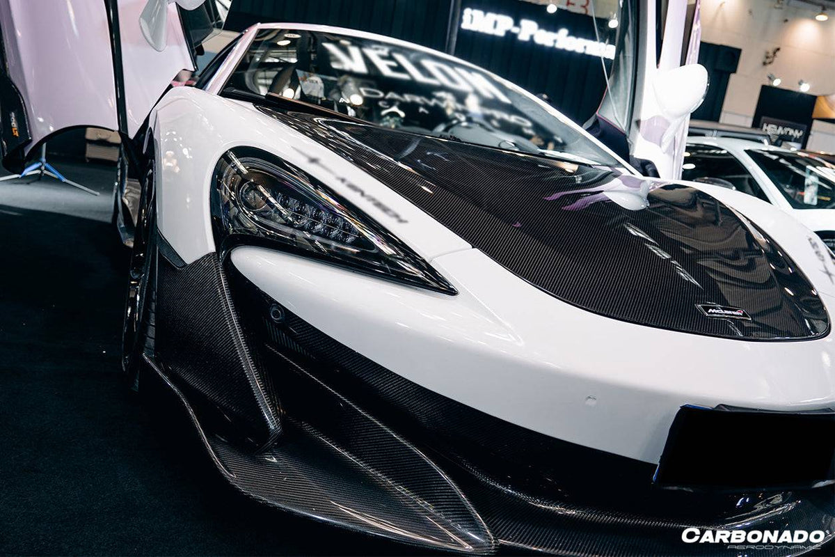 2015-2020 McLaren 540C/570S 600LT-Style Carbon Fiber Front Bumper Lip and Side Splitter - Carbonado Aero