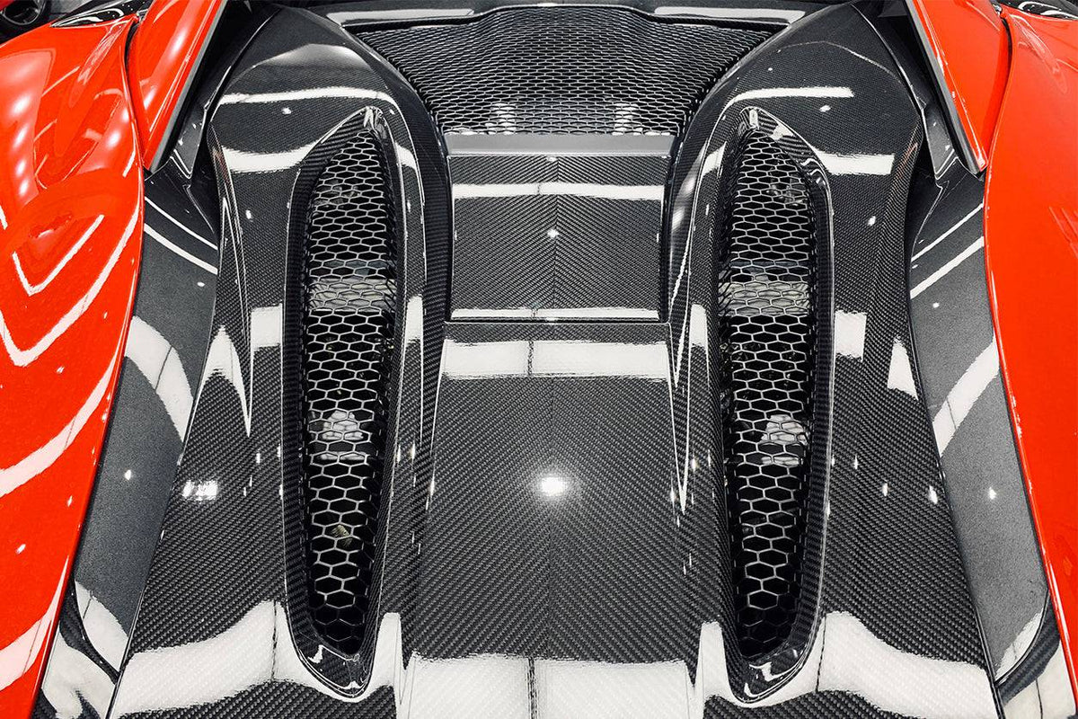 2015-2020 McLaren 540C/570S Coupe Autoclave OEM Style Dry Carbon Fiber Rear Engine Trunk Replacement - Carbonado