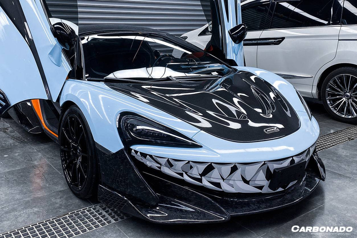 2015-2020 McLaren 540C/570S 600LT-Style Carbon Fiber Front Bumper Lip and Side Splitter - Carbonado Aero