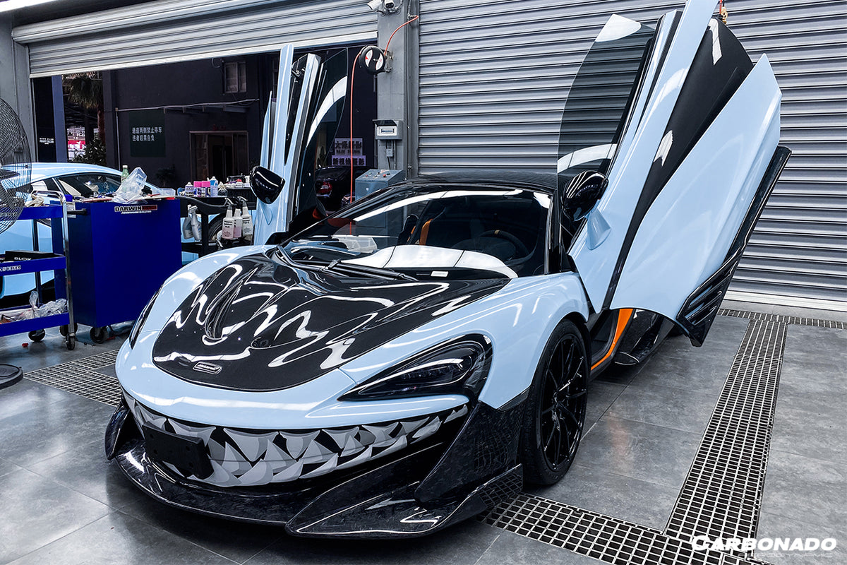 2015-2020 McLaren 540C/570S 600LT-Style Carbon Fiber Front Bumper Lip and Side Splitter - Carbonado Aero