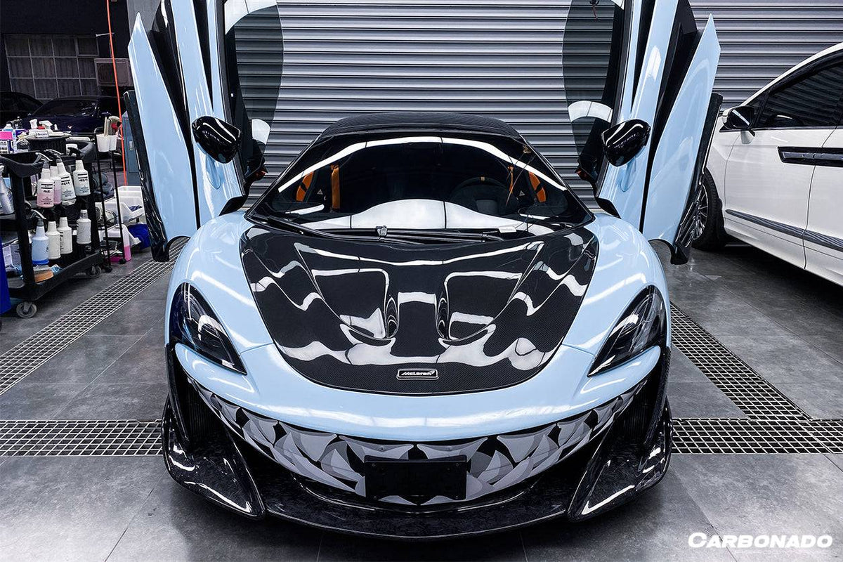 2015-2020 McLaren 540C/570S 600LT-Style Carbon Fiber Front Bumper Lip and Side Splitter - Carbonado Aero