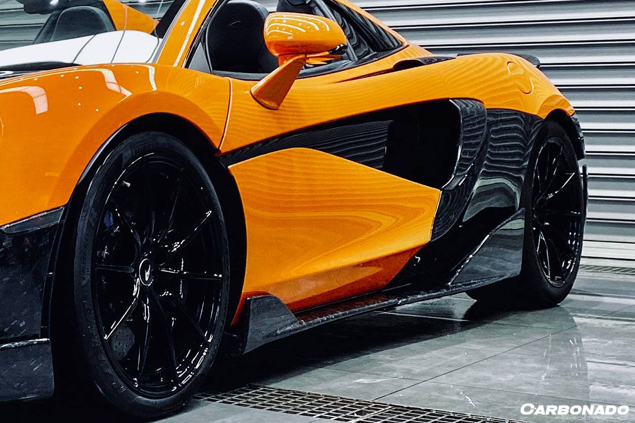 2018-2021 McLaren 570/600LT OEM Style Carbon Fiber Quarter Panel Rear Side Skirts - Carbonado Aero