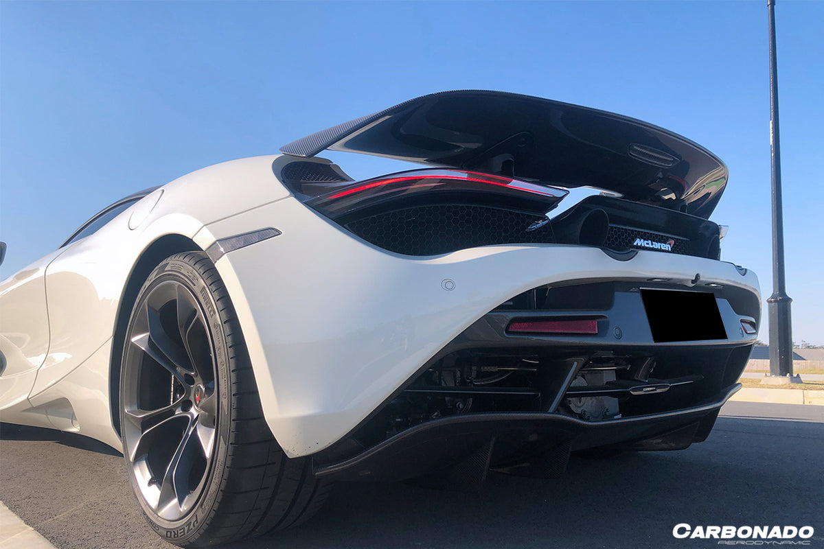 2017-2022 McLaren 720S OEM Style Carbon Fiber Rear Bumper Center Valance - Carbonado