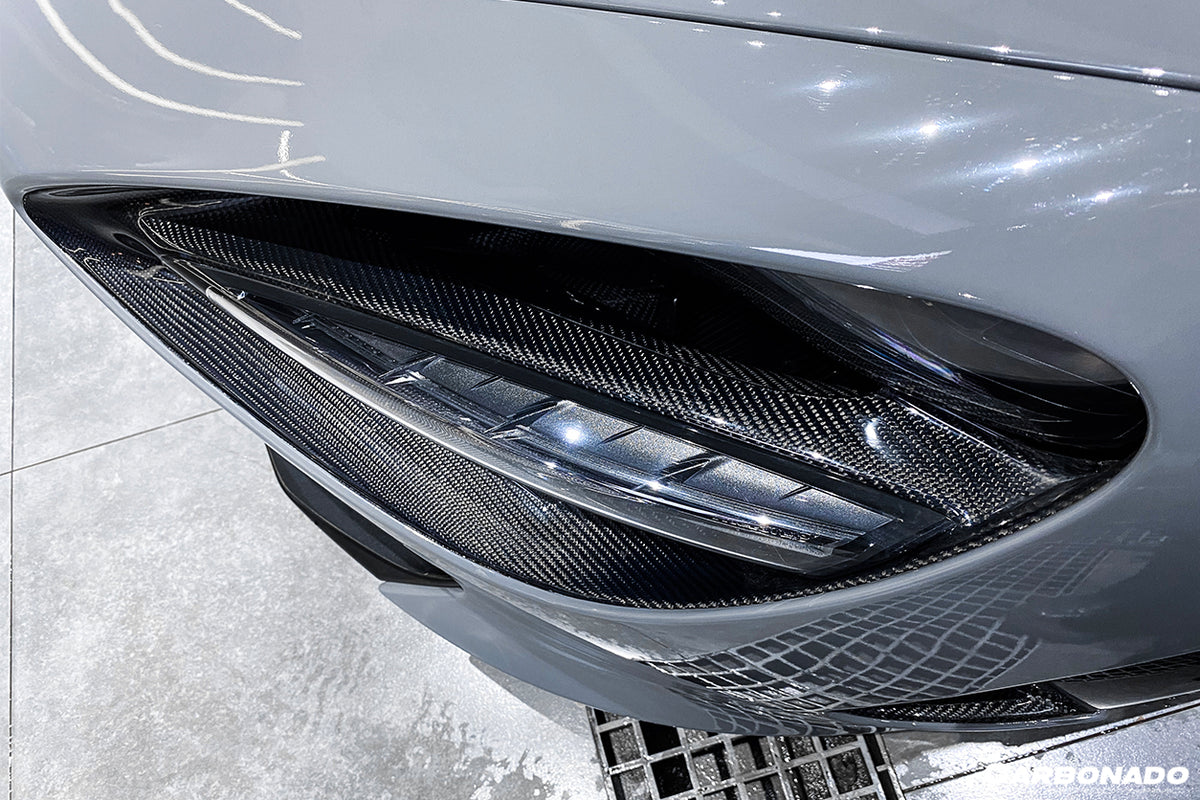 2017-2022 McLaren 720s OEM Style Dry Carbon Fiber Headlight Inserts Tim Replacement - Carbonado Aero