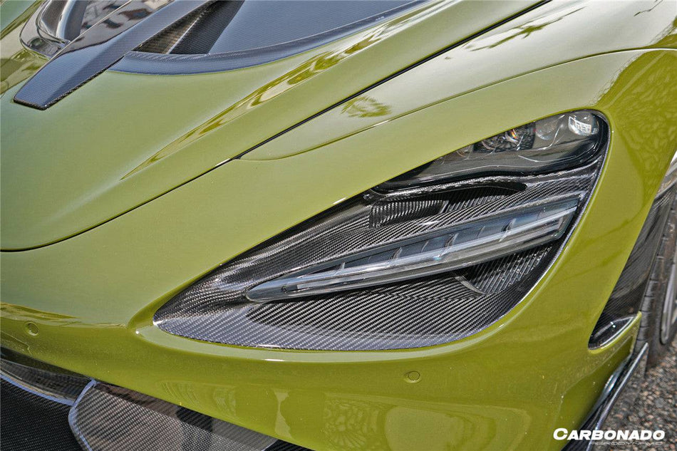 2017-2022 McLaren 720S OEM Style Dry Carbon Fiber Headlight Inserts Tim Replacement - Carbonado