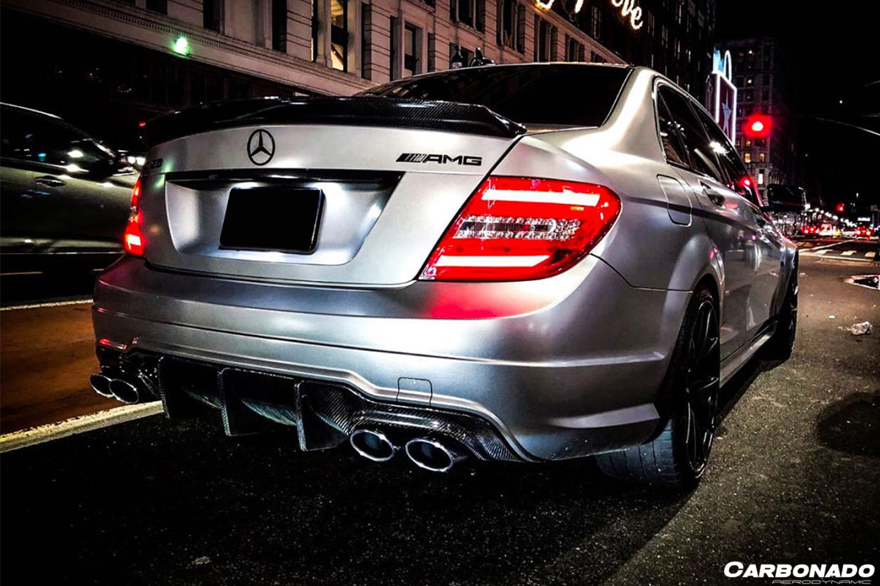 2008-2014 Mercedes Benz W204 C-Class C63 AMG Sedan VS Style Carbon Fiber Trunk Spoiler - Carbonado Aero