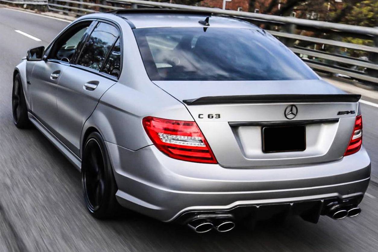 2008-2014 Mercedes Benz W204 C-Class C63 AMG Sedan VS Style Carbon Fiber Trunk Spoiler - Carbonado