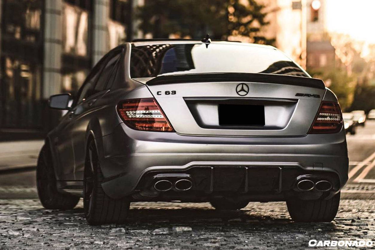 2008-2014 Mercedes Benz W204 C-Class C63 AMG Sedan VS Style Carbon Fiber Trunk Spoiler - Carbonado Aero