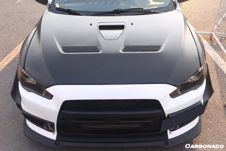 2008-2016 Mitsubishi Evolution10 RA Style Carbon Fiber Front Lip - Carbonado Aero