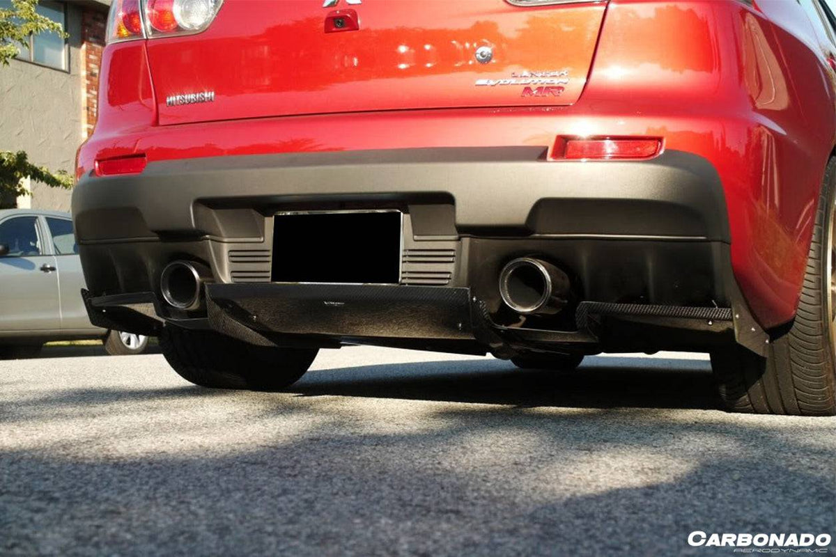 2008-2016 Mitsubishi Evolution EVO10 VRS Style Carbon Fiber Rear Diffuser - Carbonado Aero