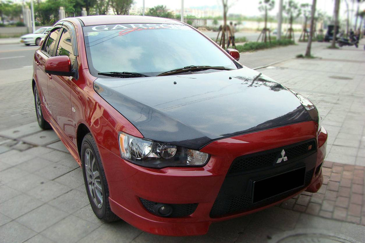 2008-2016 Mitsubishi Lancer OE Style Carbon Fiber Hood - Carbonado