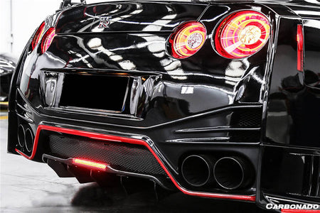 2012-2020 Nissan GTR R35 DBA & EBA NISMO Style Carbon Fiber Rear Diffuser With Canards & Break Light - Carbonado