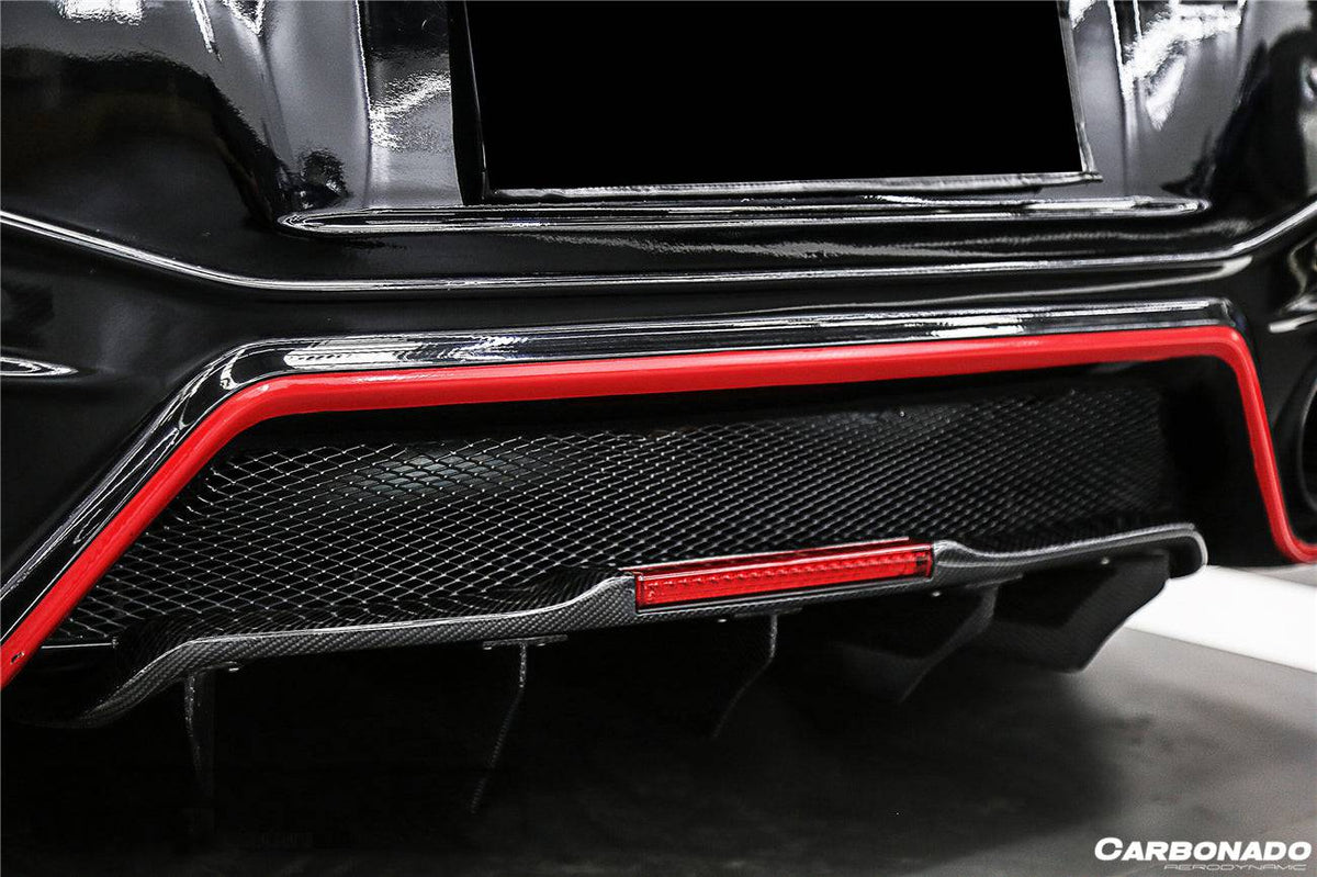 2012-2020 Nissan GTR R35 DBA/EBA NISMO Style Carbon Fiber Rear Diffuser w/ LED Light - Carbonado Aero