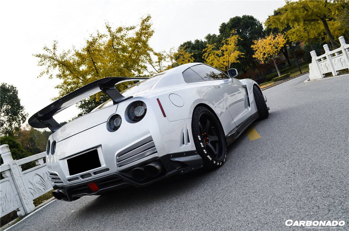 2012-2016 Nissan GTR R35 DBA VA Style Rear Diffuser w/ Caps - Carbonado Aero