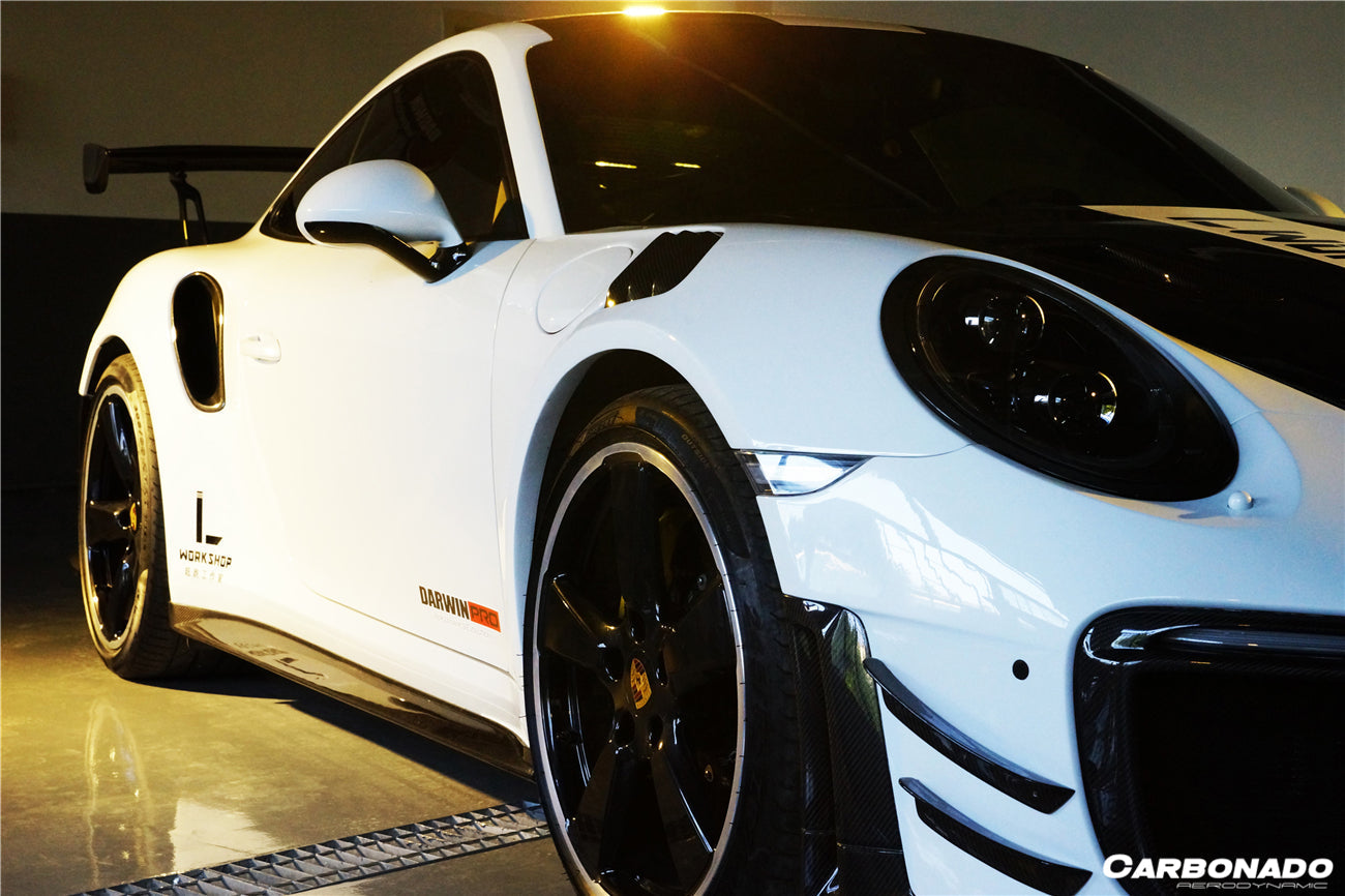 2013-2019 Porsche 911 991-2 Turbo S OEM Style Carbon Fiber Quarter Panel Side Scoops - Carbonado Aero