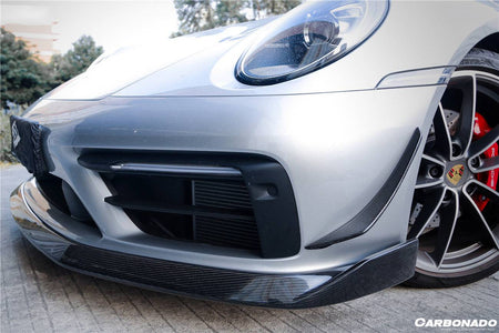 2019-2023 Porsche 911 992 Carrera/Targa Sport Design Bumper WP Style Dry Carbon Fiber Front Lip - Carbonado Aero