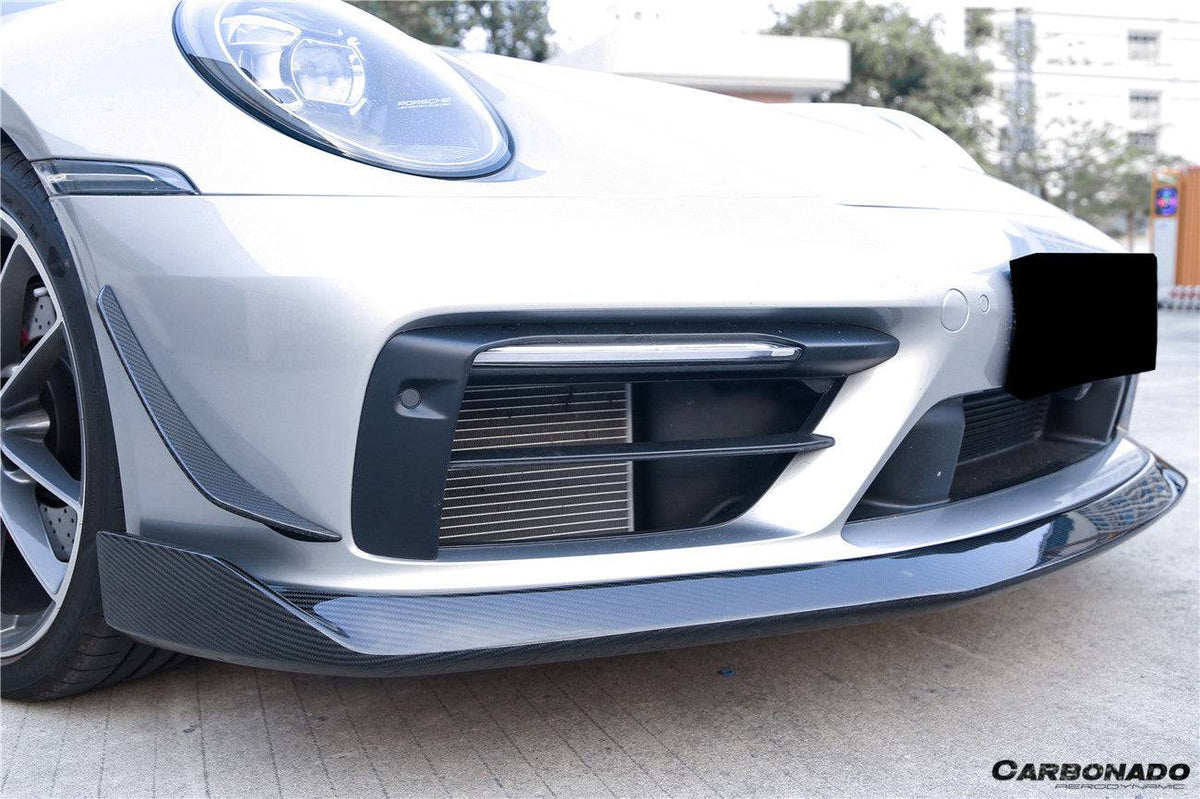 2019-2023 Porsche 911 992 Carrera/Targa Sport Design Bumper WP Style Dry Carbon Fiber Front Lip - Carbonado Aero