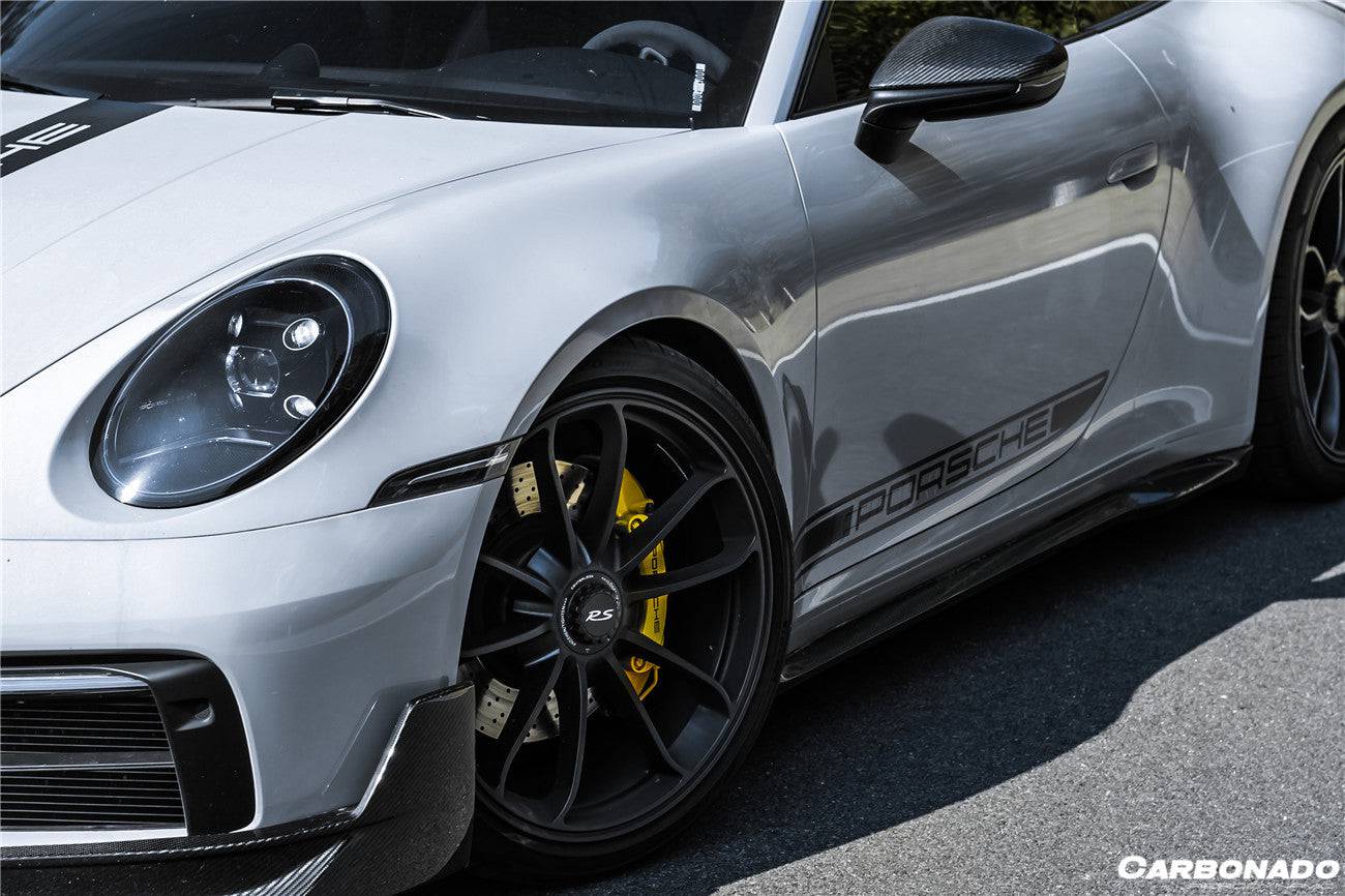 2019-2023 Porsche 911 992 Carrera/S/4/4S/Targa/Cabriolet WP Style Dry Carbon Fiber Side Skirts - Carbonado Aero