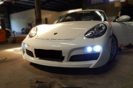 2009-2012 Porsche Cayman/Boxster 987 TA Style Front Bumper w/LED Lights - Carbonado