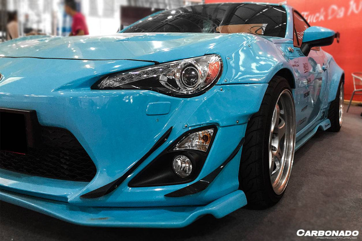 2012-2014 Scion FRS / Toyota GT86/ Subaru BRZ RBY1 Style Carbon Fiber Front Bumper Canards - Carbonado Aero