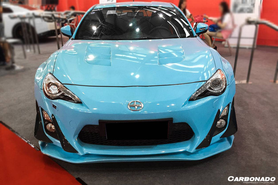 2012-2014 Scion FRS & Toyota GT86 RBY1 Style Carbon Fiber Front Bumper Canards - Carbonado
