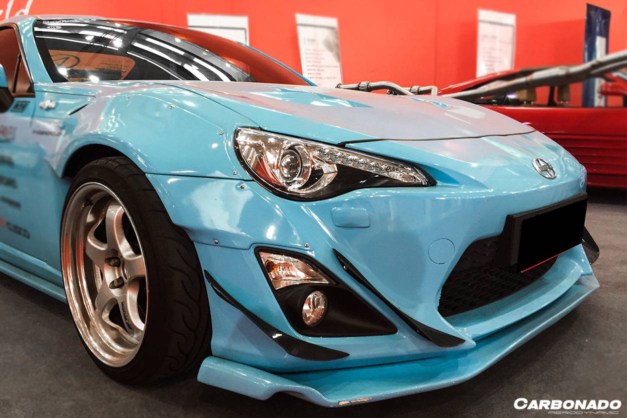 2012-2014 Scion FRS / Toyota GT86/ Subaru BRZ RBY1 Style Carbon Fiber Front Bumper Canards - Carbonado Aero