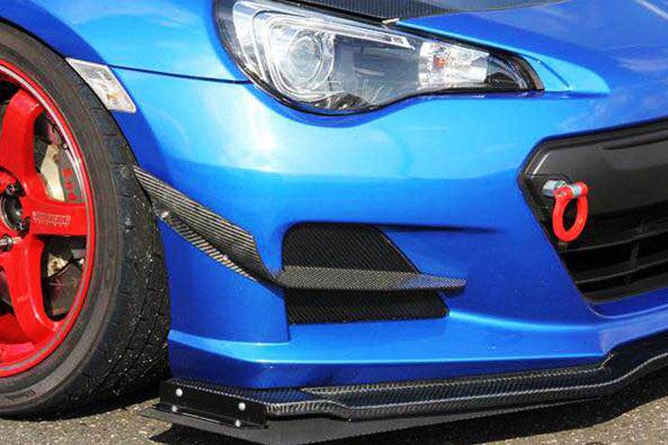 2012-2016 Subaru BRZ CB Style Carbon Fiber Front Bumper Canard / Foglight Cover - Carbonado