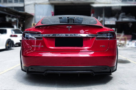 2012-2015 Tesla Model S RS Style Rear Lip - Carbonado