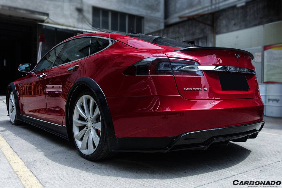 2012-2015 Tesla Model S RS Style Rear Lip - Carbonado