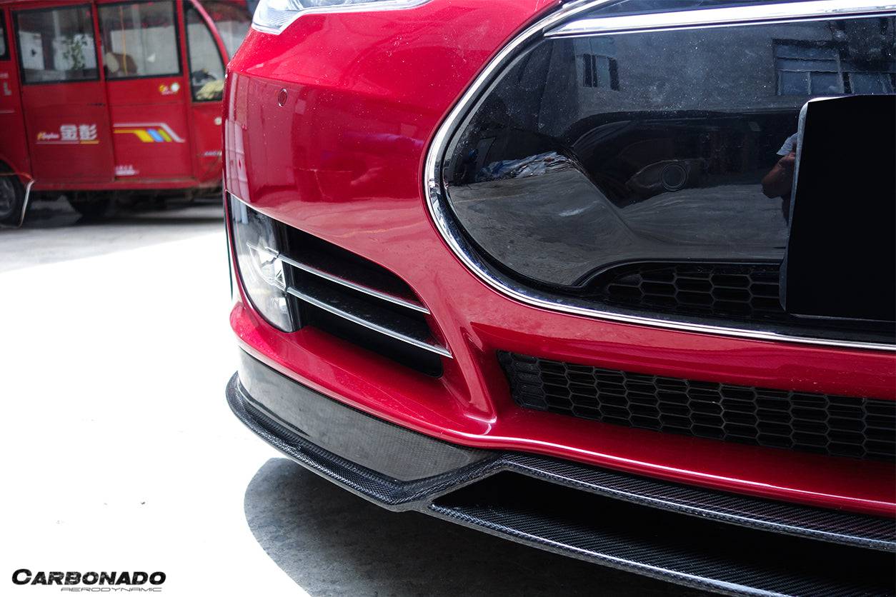 2012-2015 Tesla Model S RS Style Front Lip - Carbonado Aero