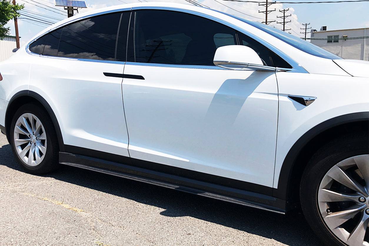 2016-2021 Tesla Model X SUV RZS Style Carbon Fiber Side Skirts - Carbonado