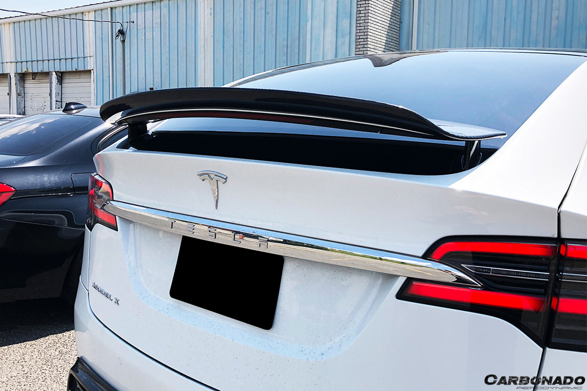 2016-2021 Tesla Model X SUV RZS Style Carbon Fiber Trunk Spoiler - Carbonado Aero