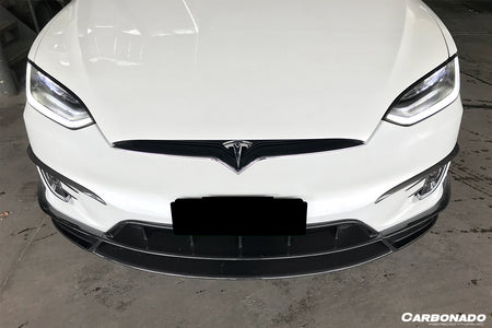 2016-2021 Tesla Model X SUV RZS Style Carbon Fiber Front Canards - Carbonado Aero