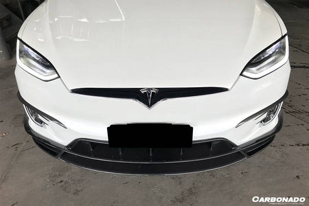 2016-2021 Tesla Model X SUV RZS Style Carbon Fiber Front Lip - Carbonado Aero