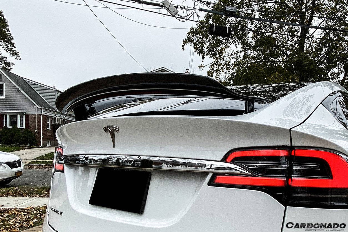 2016-2021 Tesla Model X SUV RZS Style Carbon Fiber Trunk Spoiler - Carbonado Aero