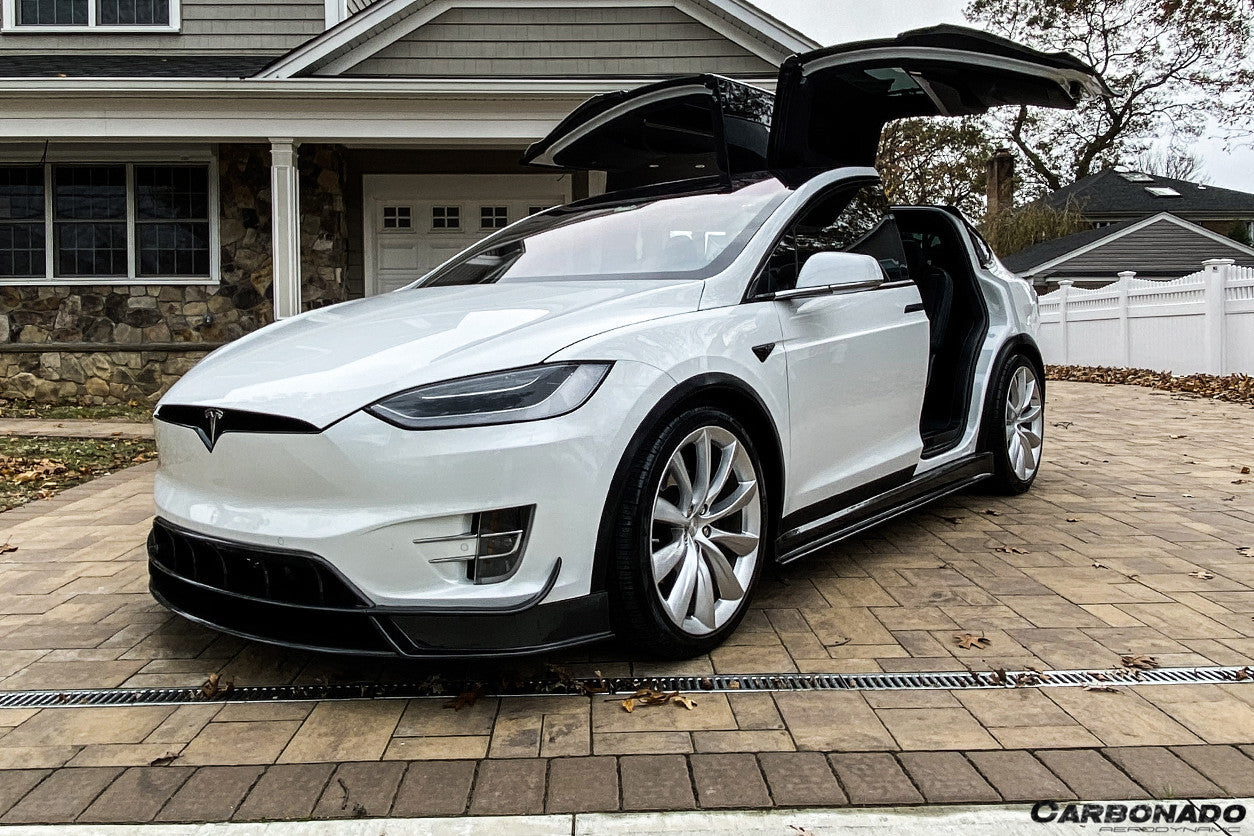 2016-2021 Tesla Model X SUV RZS Style Carbon Fiber Front Canards - Carbonado Aero