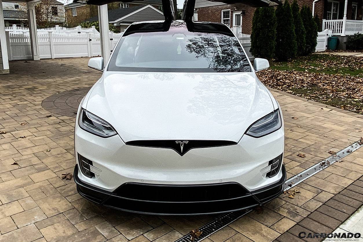 2016-2021 Tesla Model X SUV RZS Style Carbon Fiber Front Lip - Carbonado Aero