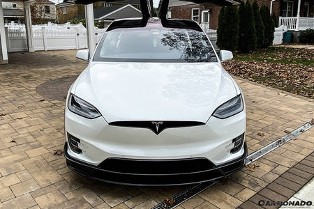 2016-2021 Tesla Model X SUV RZS Style Carbon Fiber Front Lip - Carbonado Aero