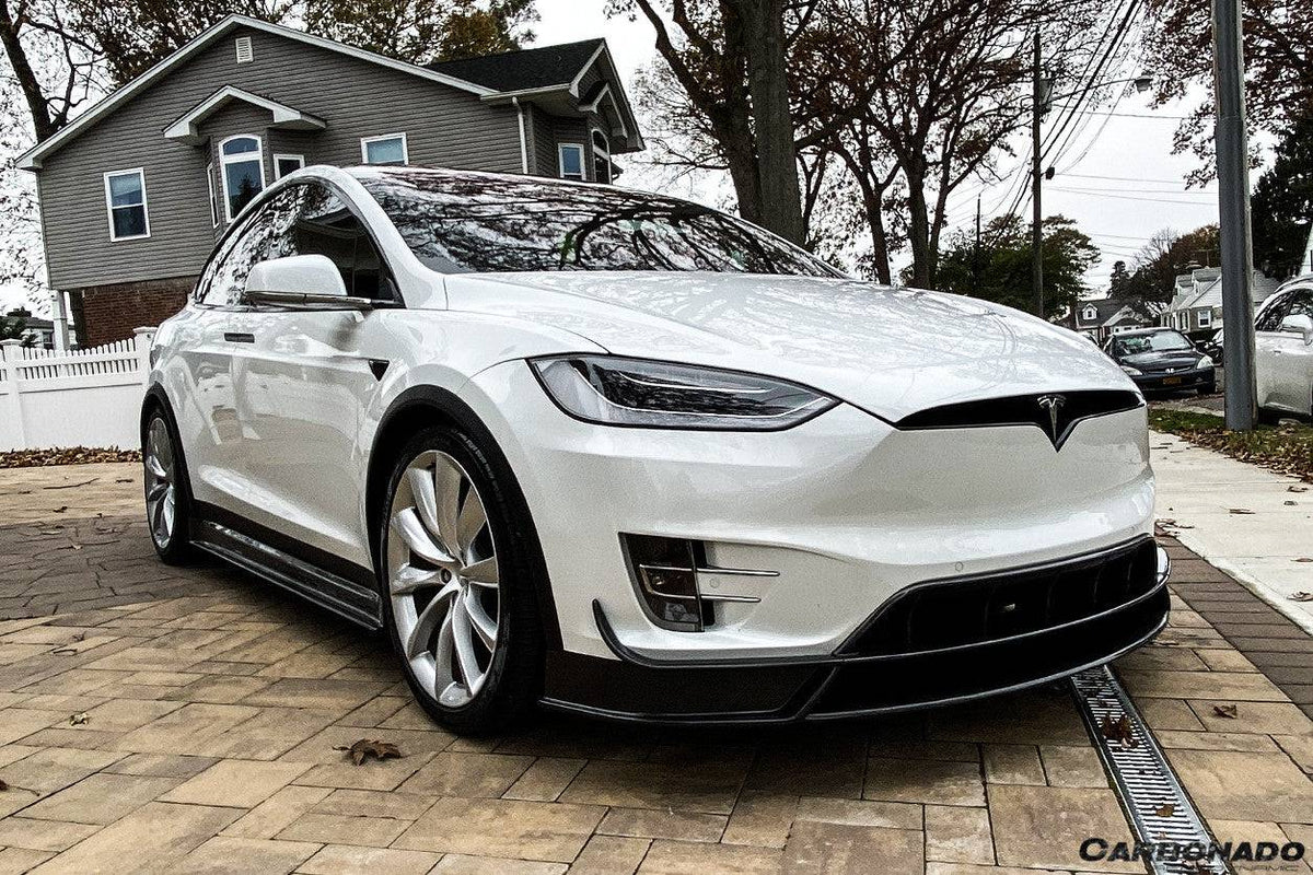 2016-2021 Tesla Model X SUV RZS Style Carbon Fiber Front Lip - Carbonado Aero