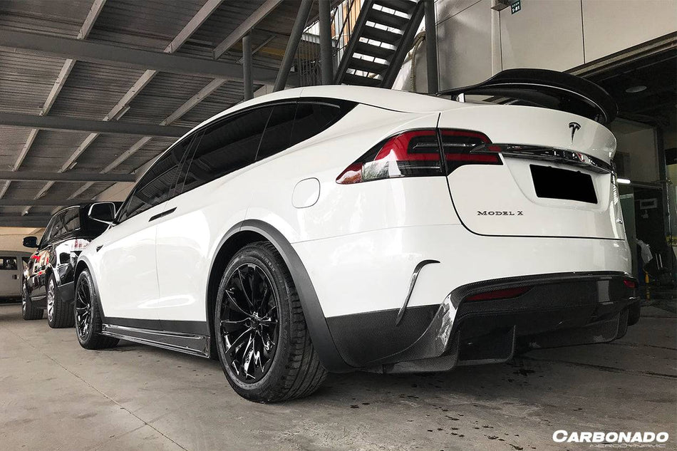 2019-2021 Tesla Model X SUV RZS Style Carbon Fiber Rear Diffuser - Carbonado