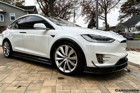 2016-2021 Tesla Model X SUV RZS Style Carbon Fiber Front Canards - Carbonado Aero