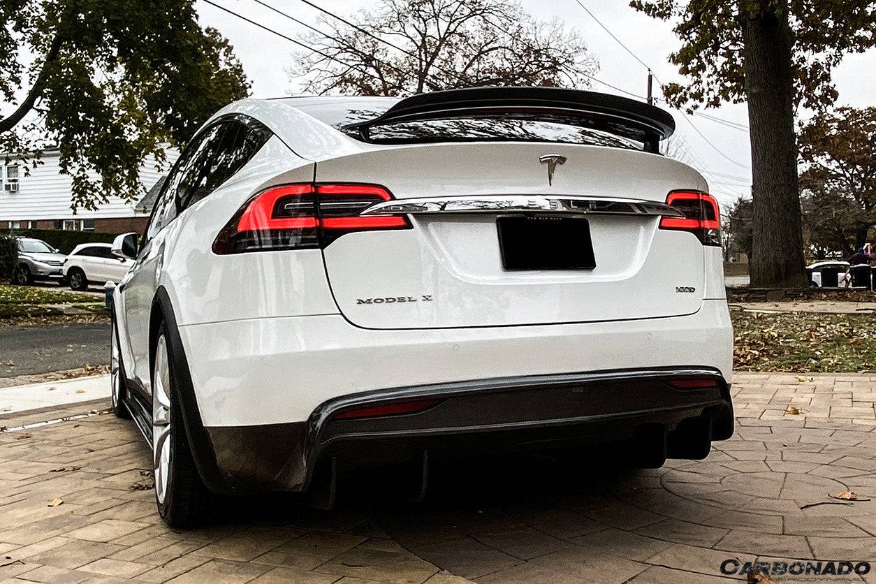 2016-2021 Tesla Model X SUV RZS Style Carbon Fiber Trunk Spoiler - Carbonado Aero