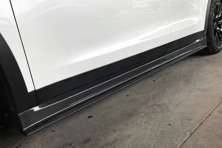 2016-2021 Tesla Model X SUV RZS Style Carbon Fiber Side Skirts - Carbonado Aero