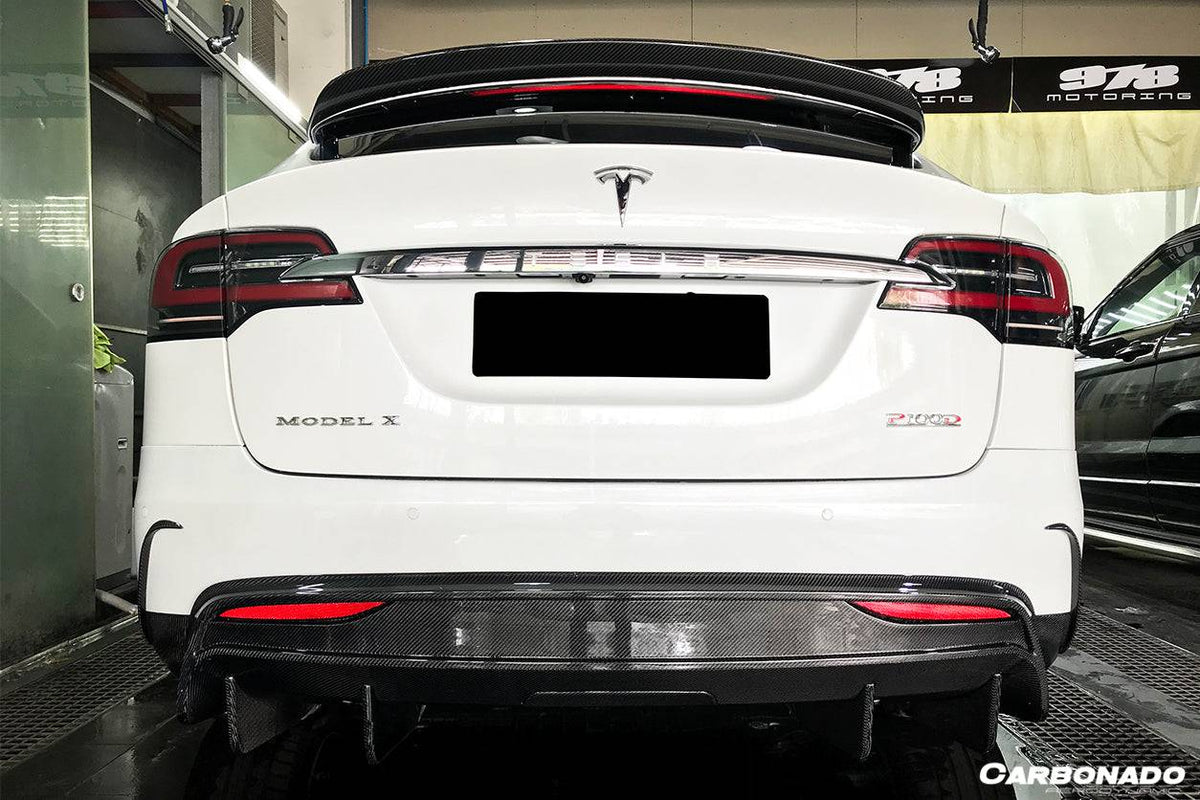 2016-2021 Tesla Model X SUV RZS Style Carbon Fiber Trunk Spoiler - Carbonado Aero