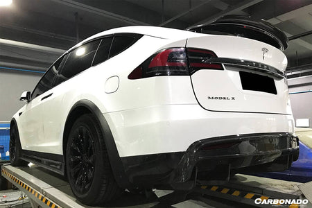 2016-2018 Tesla Model X SUV RZS Style Carbon Fiber Rear Lip - Carbonado Aero