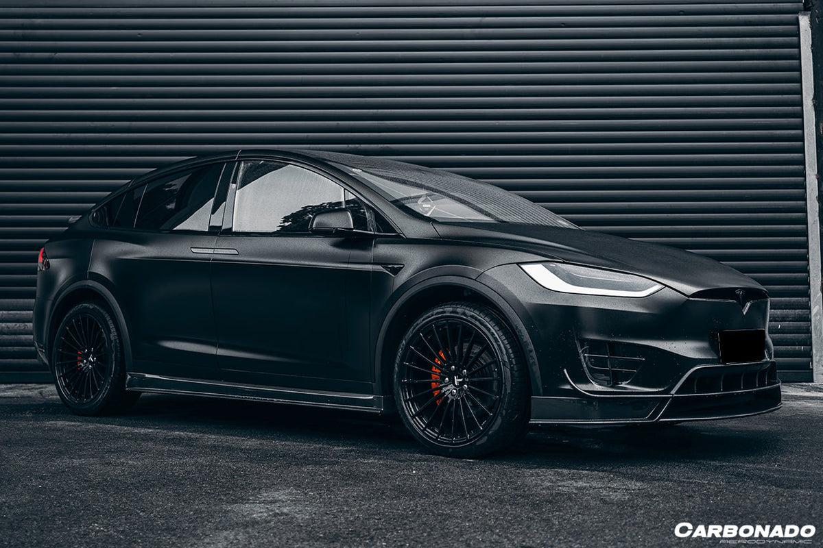 2016-2021 Tesla Model X SUV RZS Style Carbon Fiber Front Lip - Carbonado