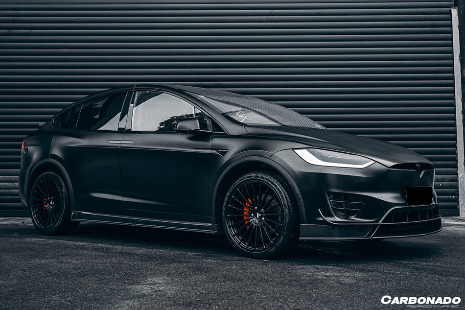 2016-2021 Tesla Model X SUV RZS Style Carbon Fiber Front Lip - Carbonado