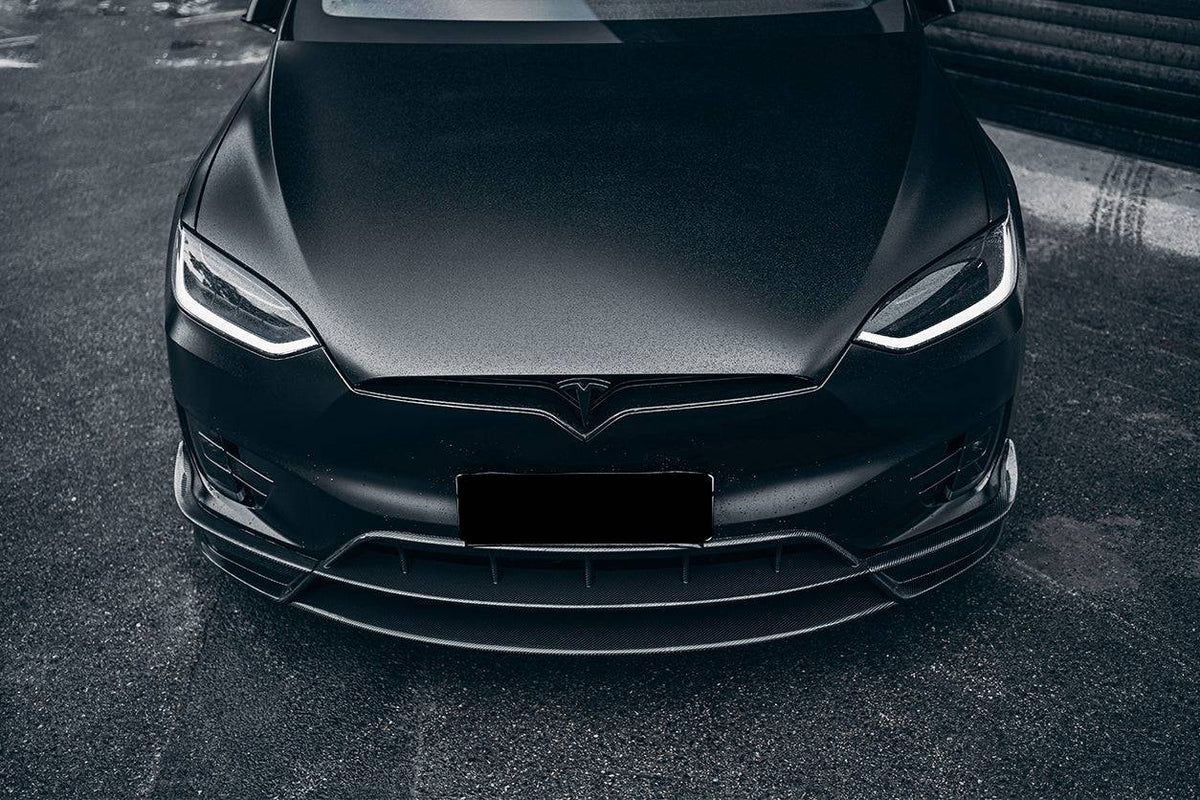 2016-2021 Tesla Model X SUV RZS Style Carbon Fiber Front Lip - Carbonado